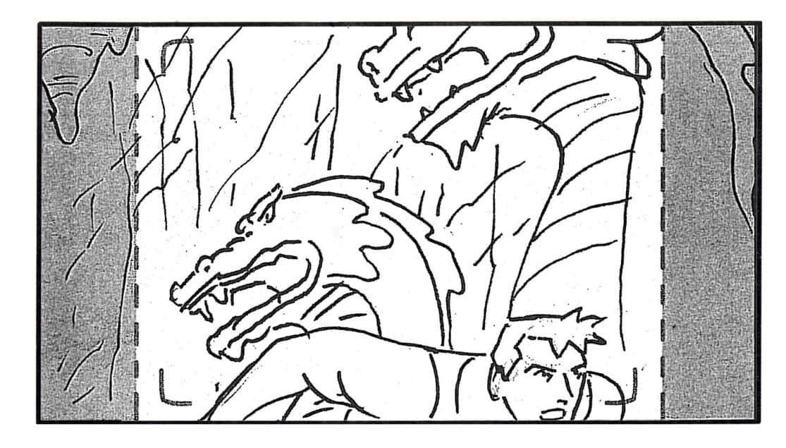 Storyboard by Brad Rader for Legend of the Dragon