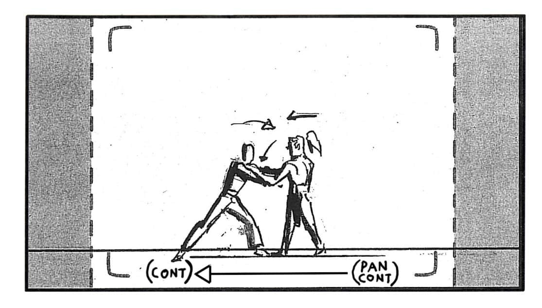 Storyboard by Brad Rader for Legend of the Dragon