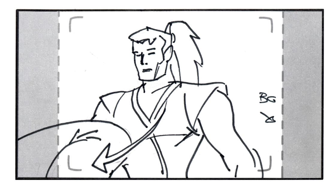 Storyboard by Brad Rader for Legend of the Dragon